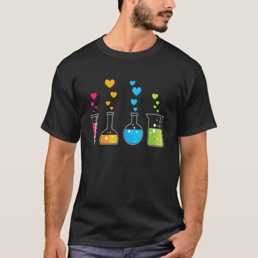 Valentijnsdag Chemistry Nerd Cute Chemistry Heart T-shirt (Voorkant)