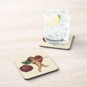  Valentijnsdag Cherub en Victoriaans Roos Bier Onderzetter (Rechterzijde)