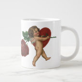 Valentijnsdag Cherub en Victoriaans Roos Grote Koffiekop (Rechts)