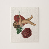  Valentijnsdag Cherub en Victoriaans Roos Legpuzzel (Verticaal)