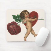  Valentijnsdag Cherub en Victoriaans Roos Muismat (Met muis)