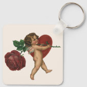 Valentijnsdag Cherub en Victoriaans Roos Sleutelhanger (Achterkant)