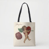  Valentijnsdag Cherub en Victoriaans Roos Tote Bag (Voorkant)
