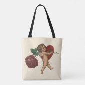  Valentijnsdag Cherub en Victoriaans Roos Tote Bag (Achterkant)
