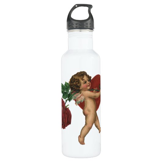  Valentijnsdag Cherub en Victoriaans Roos Waterfles (Voorkant)