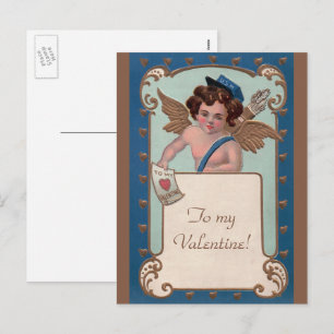  Valentijnsdag, Cherub met liefdesbrieven Feestdagenkaart