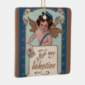  Valentijnsdag, Cherub met liefdesbrieven Keramisch Ornament (Rechts)
