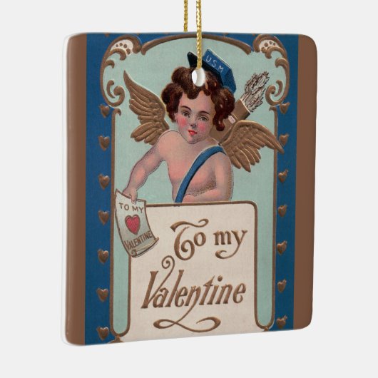  Valentijnsdag, Cherub met liefdesbrieven Keramisch Ornament (Rechts)