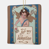  Valentijnsdag, Cherub met liefdesbrieven Keramisch Ornament (Links)