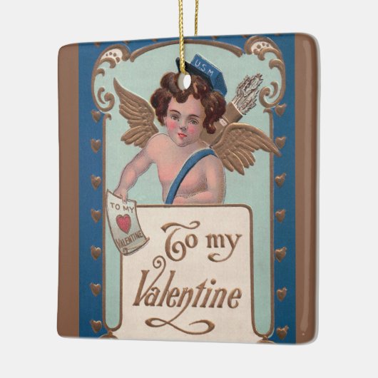  Valentijnsdag, Cherub met liefdesbrieven Keramisch Ornament (Links)
