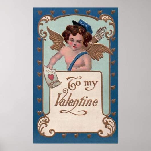  Valentijnsdag, Cherub met liefdesbrieven Poster (Voorkant)