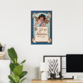  Valentijnsdag, Cherub met liefdesbrieven Poster (Thuiskantoor)