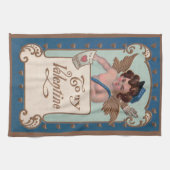 Valentijnsdag, Cherub met liefdesbrieven Theedoek (Horizontaal)