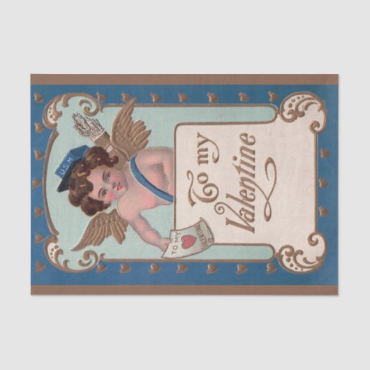  Valentijnsdag, Cherub met liefdesbrieven Tissuepapier (Voorkant)