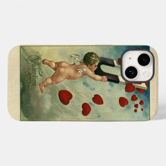  Valentijnsdag, Cherub met Magnet Hearts Case-Mate iPhone Case (Achterkant (horizontaal))