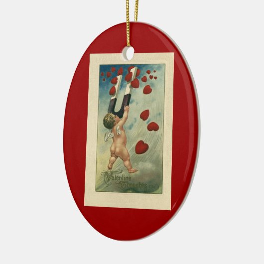  Valentijnsdag, Cherub met Magnet Hearts Keramisch Ornament (Links)