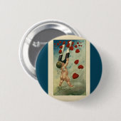 Valentijnsdag, Cherub met Magnet Hearts Ronde Button 5,7 Cm (Voorkant /achterkant)