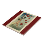 Valentijnsdag, Cherub met Magnet Hearts Tegeltje (Zijkant)