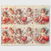 Valentijnsdag Cherub Patroon Inpakpapier (Vlak)