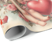 Valentijnsdag Cherub Patroon Inpakpapier (Rol Hoek)