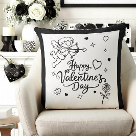 Valentijnsdag Cherubijn & Romantisch Doodle Design Kussen