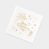 Valentijnsdag Cherubijn & Romantisch Doodle Ontwer Folie Servetten (Links)