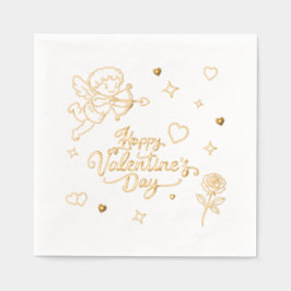 Valentijnsdag Cherubijn & Romantisch Doodle Ontwer Folie Servetten