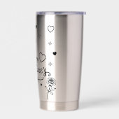Valentijnsdag Cherubijn & Romantisch Doodle-ontwer Geïsoleerde Drinkbeker (Links)