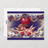 Valentijnsdag Cherubs Hug in Clouds Feestdagenkaart (Voorkant / Achterkant)