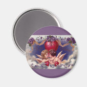 Valentijnsdag Cherubs Hug in Clouds Magneet (Voorkant / Achterkant)