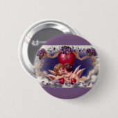  Valentijnsdag Cherubs Hug in Clouds Ronde Button 5,7 Cm (Voorkant /achterkant)
