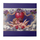 Valentijnsdag Cherubs Hug in Clouds Tegeltje (Voorkant)