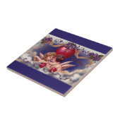  Valentijnsdag Cherubs Hug in Clouds Tegeltje (Zijkant)