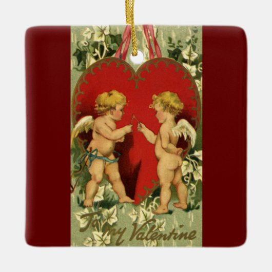  Valentijnsdag, Cherubs maken een wens Keramisch Ornament (Voorkant)