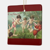  Valentijnsdag Cherubs met liefdesharten Keramisch Ornament (Links)