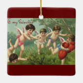  Valentijnsdag Cherubs met liefdesharten Keramisch Ornament (Achterkant)