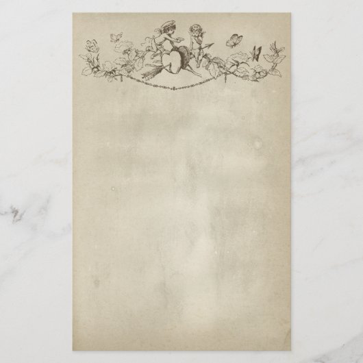 Valentijnsdag Cherubs Stationery Paper Briefpapier (Voorkant)