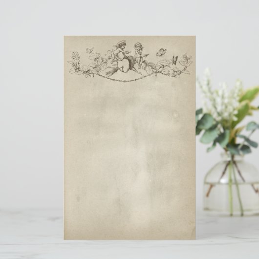 Valentijnsdag Cherubs Stationery Paper Briefpapier (Staand voorkant)