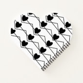 Valentijnsdag Chevron Stripe Hearts Pattern Notitieboek (Achterkant)