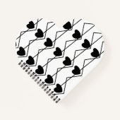 Valentijnsdag Chevron Stripe Hearts Pattern Notitieboek (Voorkant)
