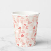 Valentijnsdag Chic Pink Hearts Party Papieren Bekers (Rechts)