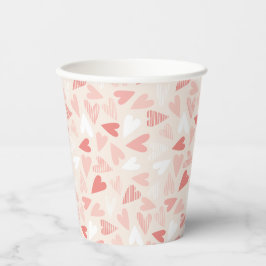 Valentijnsdag Chic Roze Harten Feest Papieren Bekers