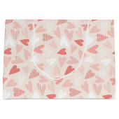 Valentijnsdag Chic Roze Harten  Groot Cadeauzakje (Voorkant)