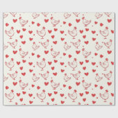 Valentijnsdag Chicken Heart Love Cadeaupapier (Vlak)