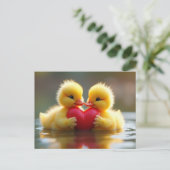 Valentijnsdag Chicks Feestdagenkaart (Staand voorkant)