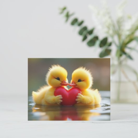 Valentijnsdag Chicks Feestdagenkaart (Staand voorkant)