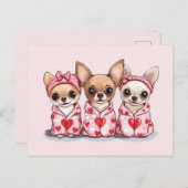 Valentijnsdag Chihuahua Dogs Briefkaart (Voorkant / Achterkant)