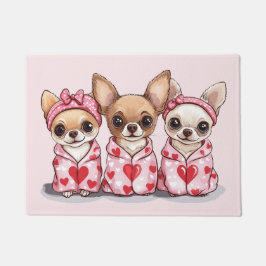Valentijnsdag Chihuahua Dogs Deurmat