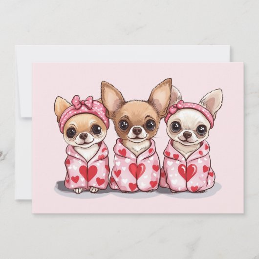 Valentijnsdag Chihuahua Dogs Feestdagenkaart (Voorkant)