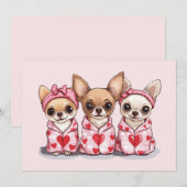Valentijnsdag Chihuahua Dogs Feestdagenkaart (Voorkant / Achterkant)